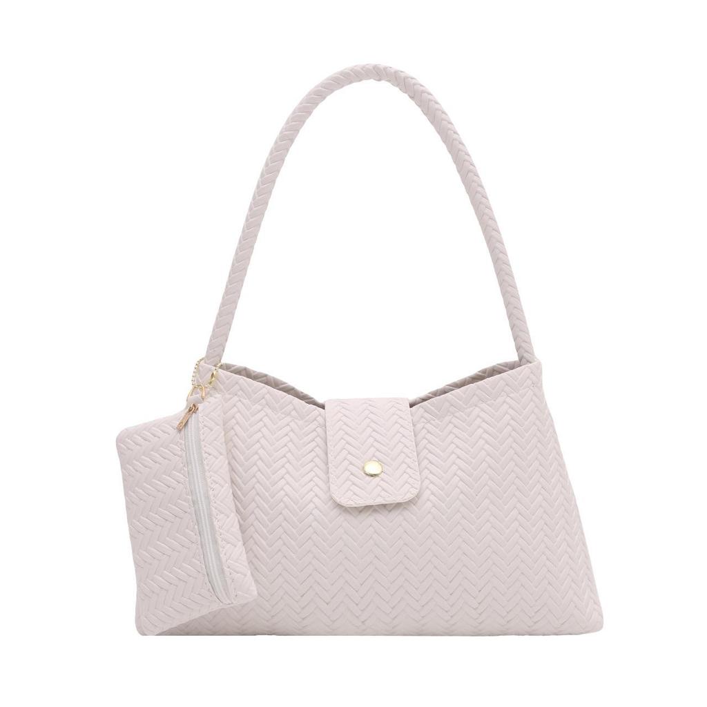 Elegant 2025 Women's French Woven Underarm & Shoulder Bag - Light Luxury Baguette Style