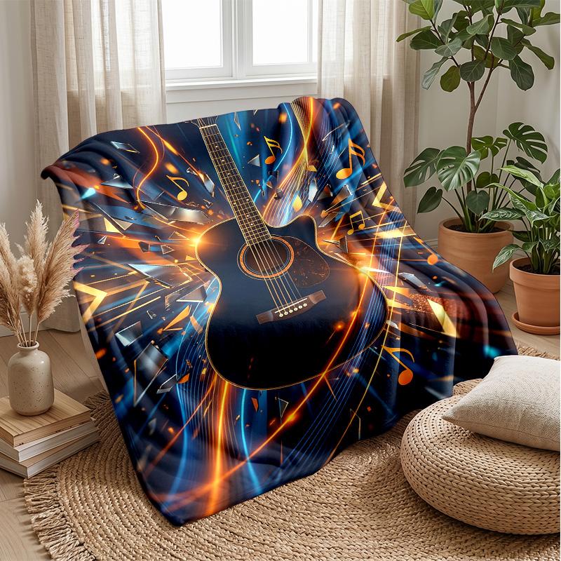 Music In Flames Theme Blanket Lightweight Warm Flannel Blanket Decorative Throw Blanket for Home Decoration