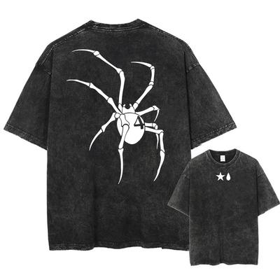Anime Hunter X Hunter Hisoka And Chrollo Logo Washed Graphic TShirt Men Vintage T-Shirts Casual Cotton Streetwear Top