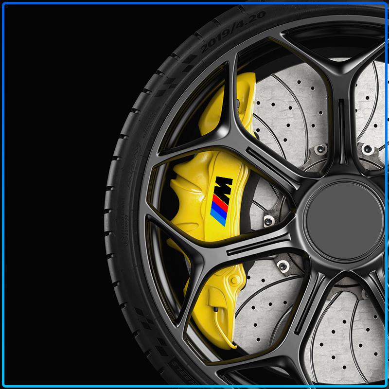 6pcs/Set Sport Car Brake Caliper 3D Sticker Auto Wheel Hub Stickers For BMW E34 E46 E39 E38 E90 E60 E36 F30 F30 F10 E92 E38 E91 G30 G38 M3 M5
