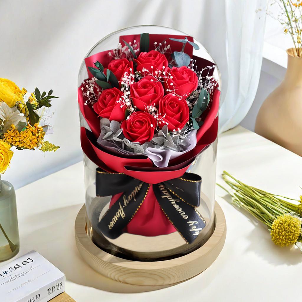 

Immortal Rose Bouquet with Lights - Romantic Gift for Women