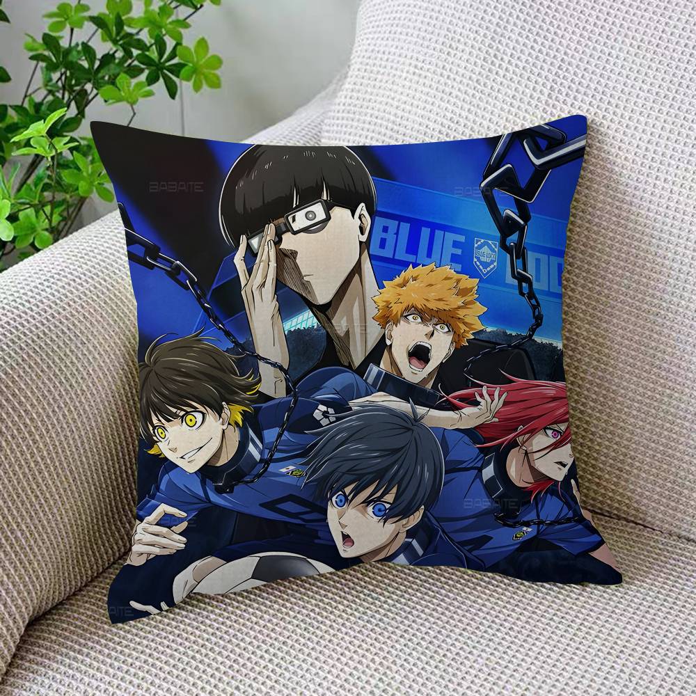 Vintage Classic B-Blue L-Lock Anime Cushion Cover Pillow Cover Decor Pillowcase Printed Cushion Case For Couch