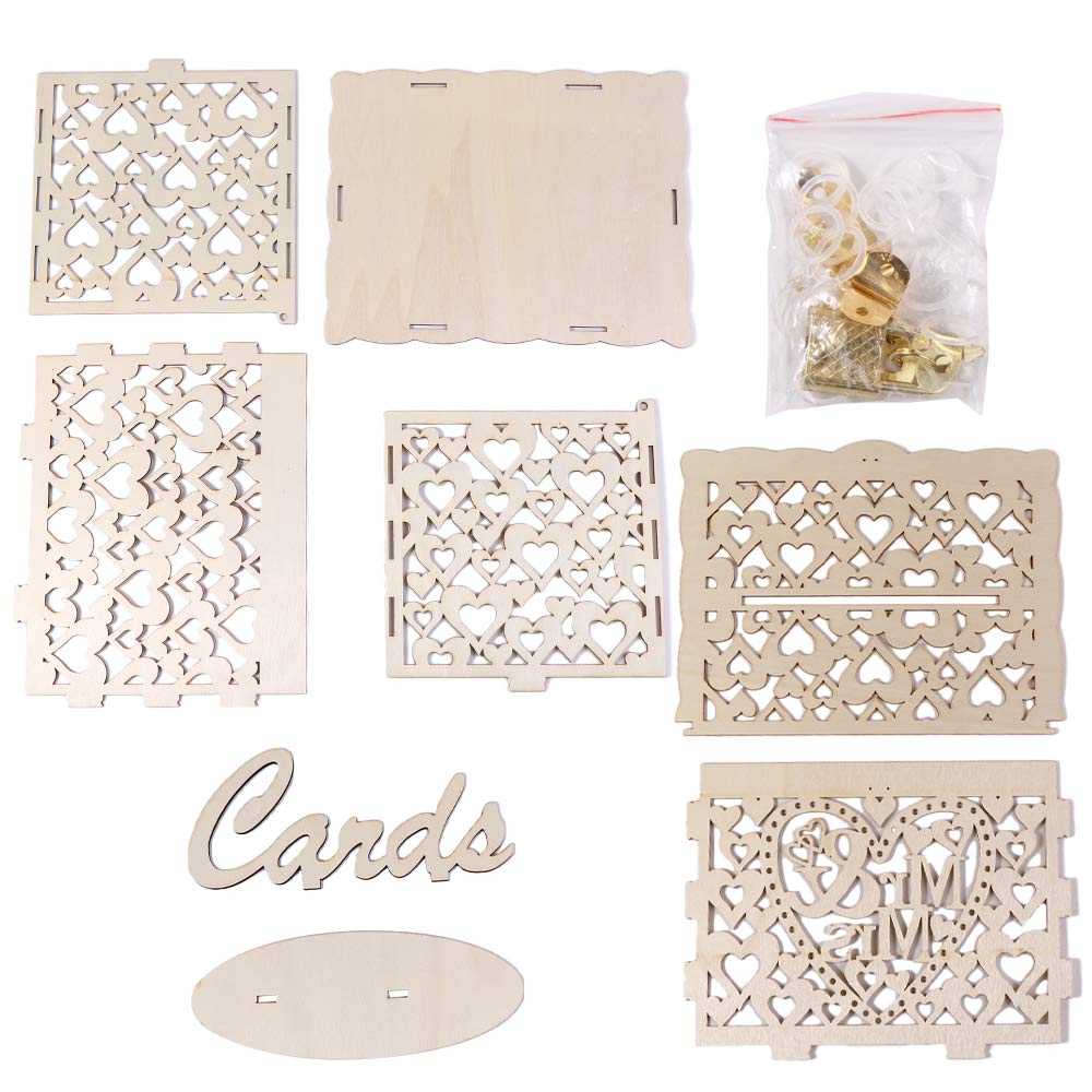 Card Invitation Gift With Pattern Envelope Party Supplies Wedding Decoration Card Box Wooden Box