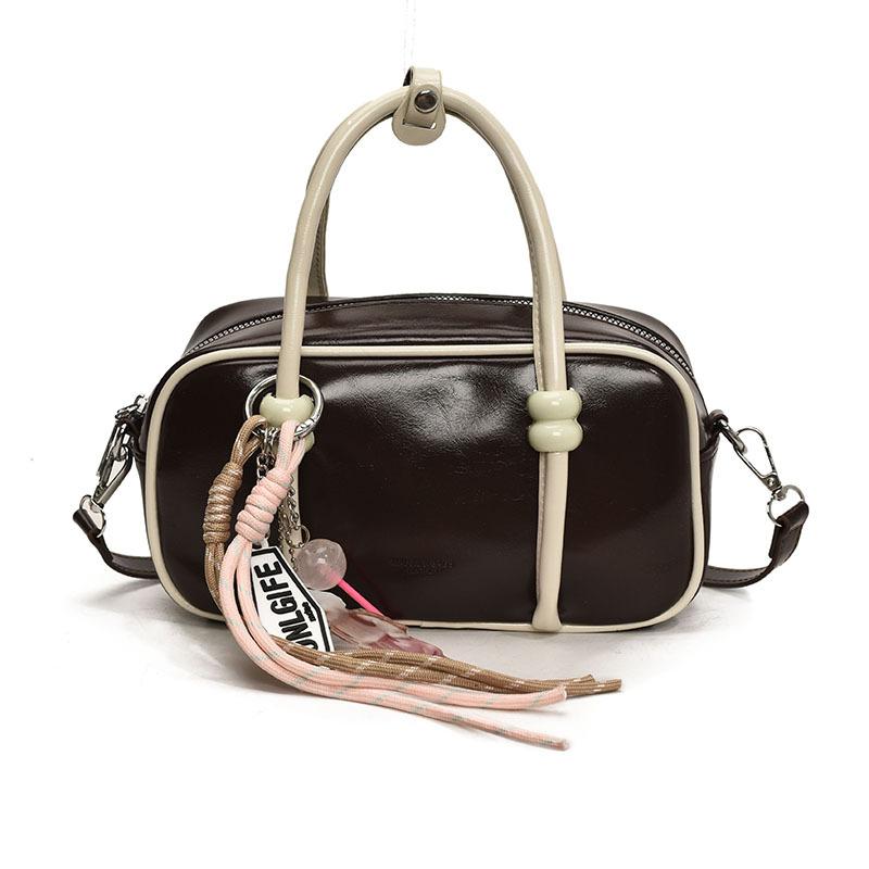 Fashionable and Simple Hand-held Bowling Bag, Color-matched Small Square Bag, Single-shoulder Crossbody Bag, Commuting Bag