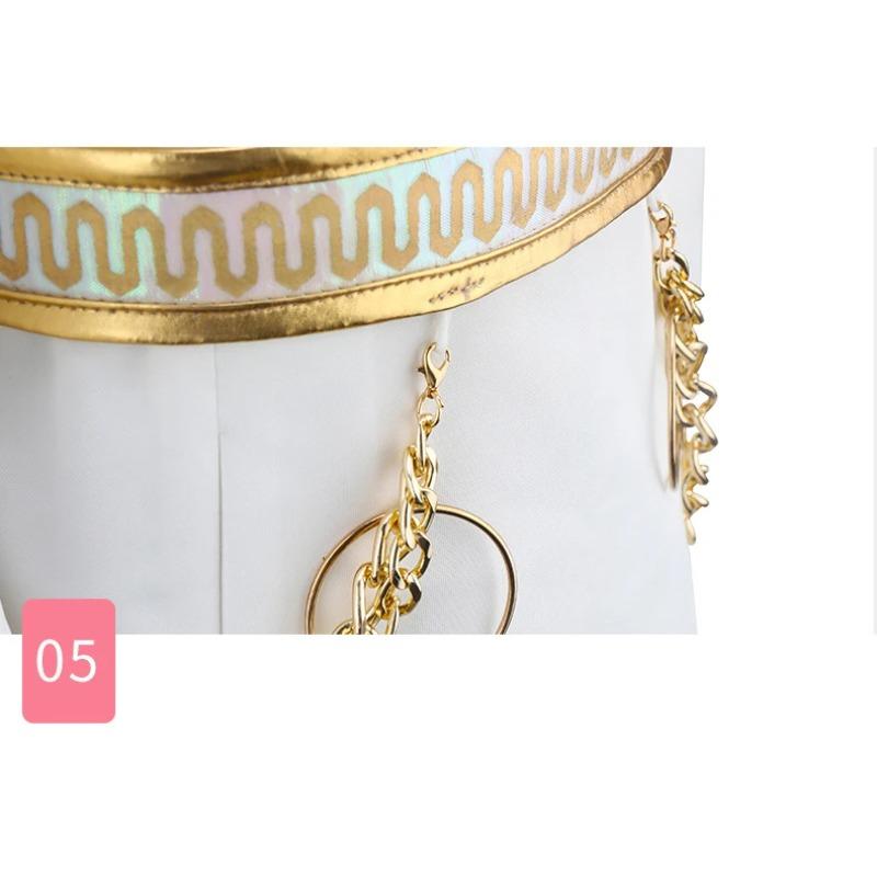 K-POP Style Halloween Party Costume for Kids Idol Performance Outfit with Glitter Top and Skirt Girls White Magic Group Costume