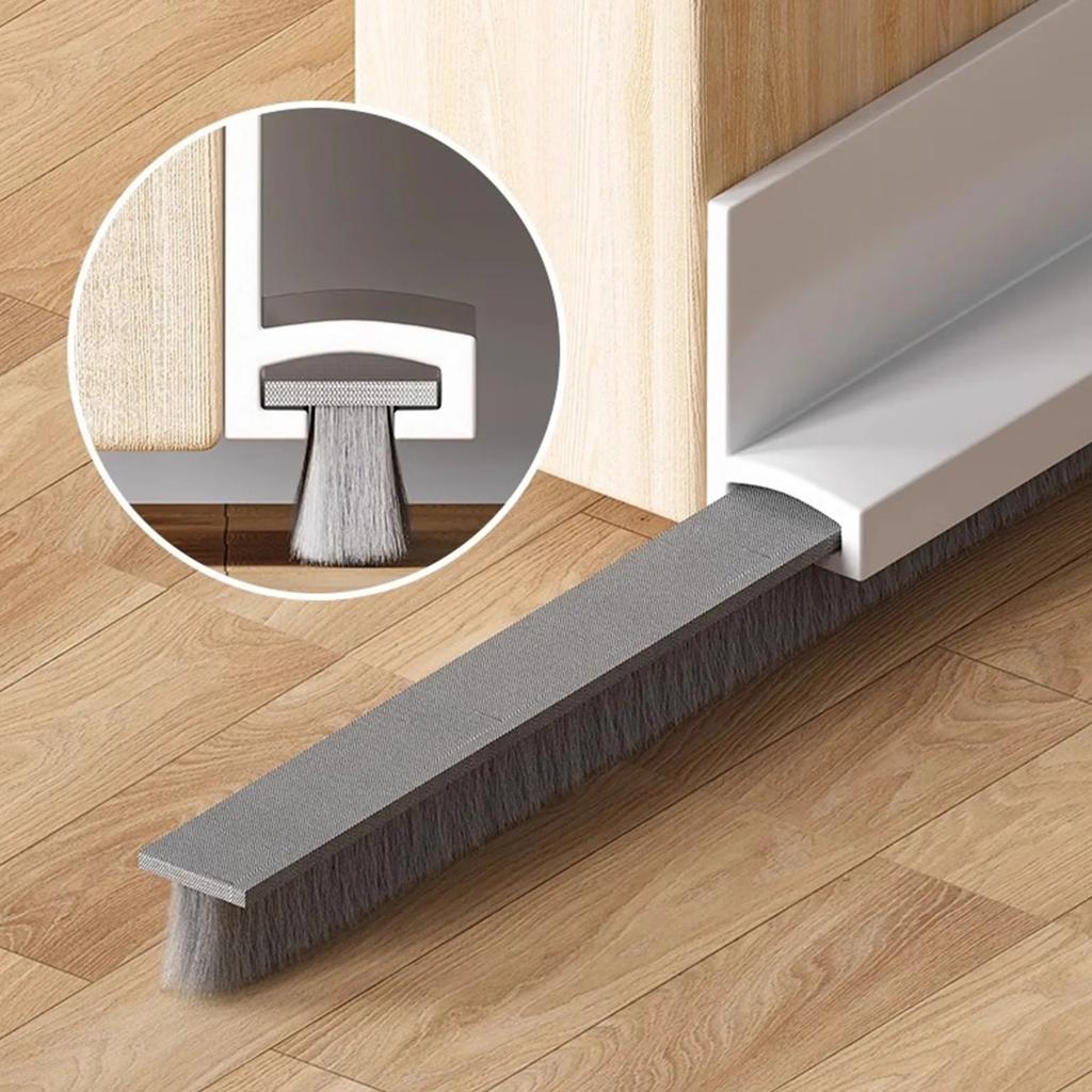 1PC 1m/39.37inch Door Sealing Strip Self-adhesive Door Bottom Gap Filling Sealing Strips Insect Proof Brush Strip Windproof Soun