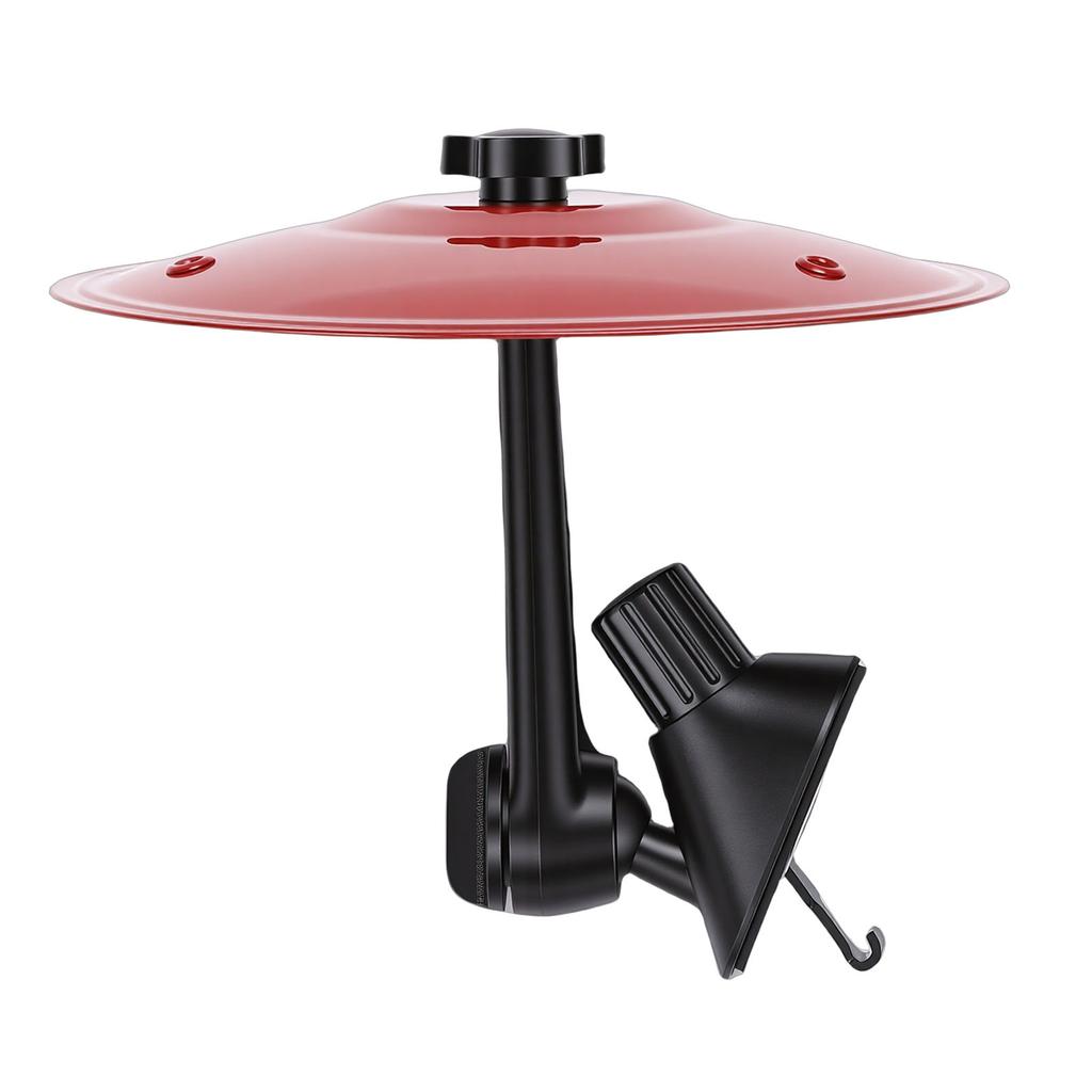 Car Cymbal Air Vent Stainless Steel Mini Car Crash Cymbal Drum with Dual Ball Joint Silent Silicone Pad Red