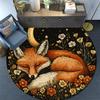 Fox Dreams Round Area Rug,Carpet Rug for Living Room Bedroom Sofa Playroom Decor,Non-slip Floor Mat