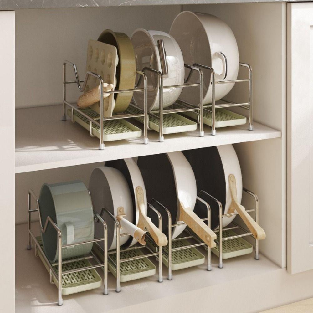 Rustproof Cookware Storage Rack Space Saving Pot Lid Rack Chopping Board Organizer  Restaurant