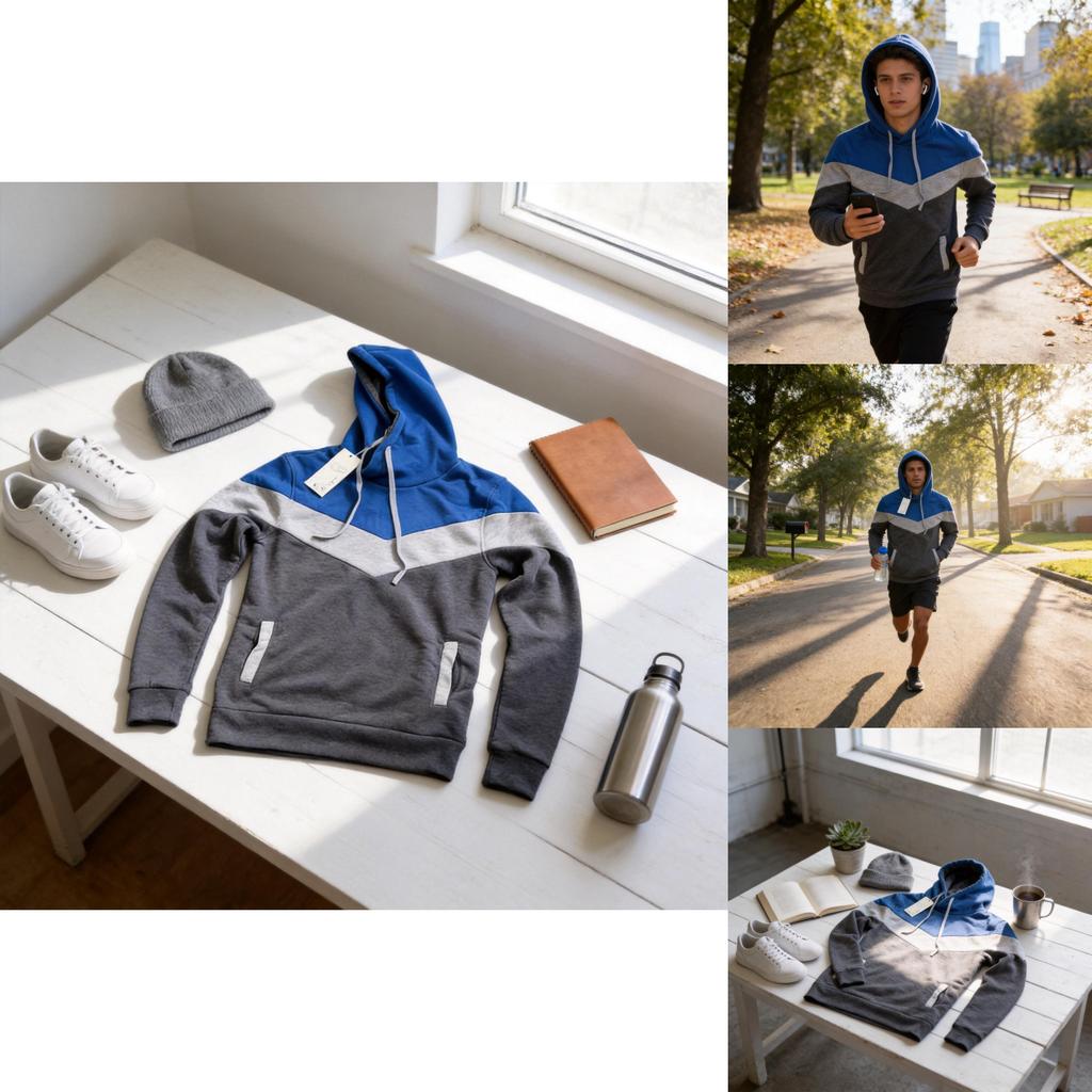 Mens Color Block Hoodie With Cotton Fabric For Casual Winter Wear For Young Men
