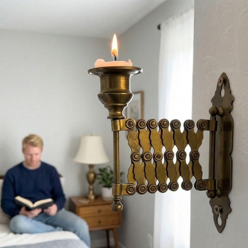 Adjustable Retractable Candle Holder Telescopic Metal Candle Holder  Bed Room