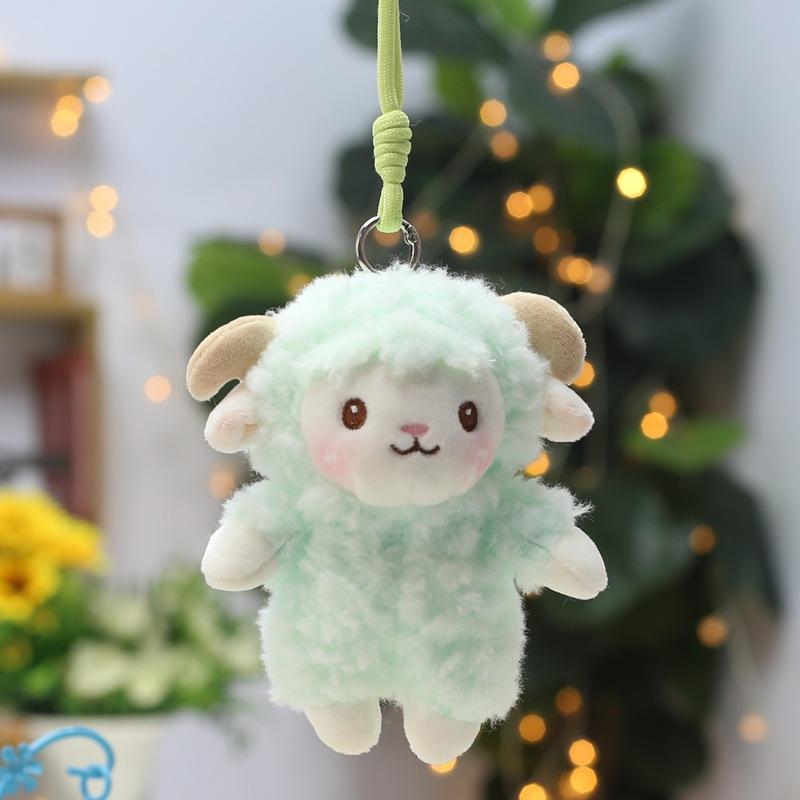 Soft Fluffy Lamb Plush Keychain With Necklace Multi Color Options Perfect For Backpack Decoration Birthday Gifts For Kids Girls