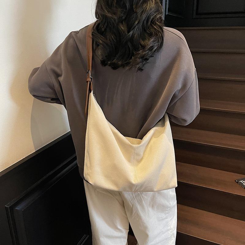 Borsa Grande in Tela da Donna Versatile Sottobraccio Borsa a Spalla a Tracolla