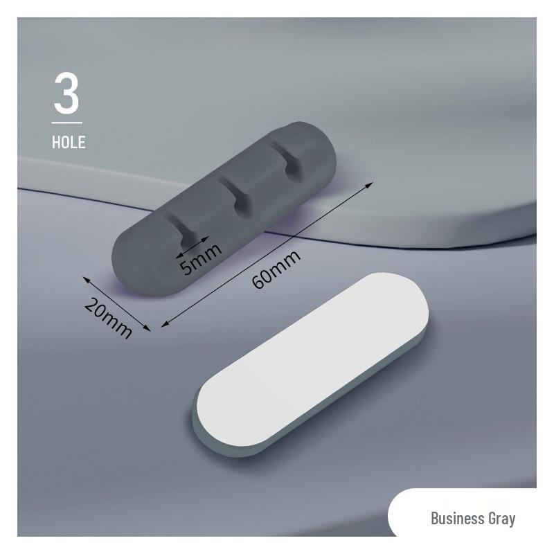 Multi-Hole Self-Adhesive Cable Organizer and Power Cord Holder