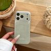 Acrylic Ice Feel Light Green Plaid Phone Case for Apple