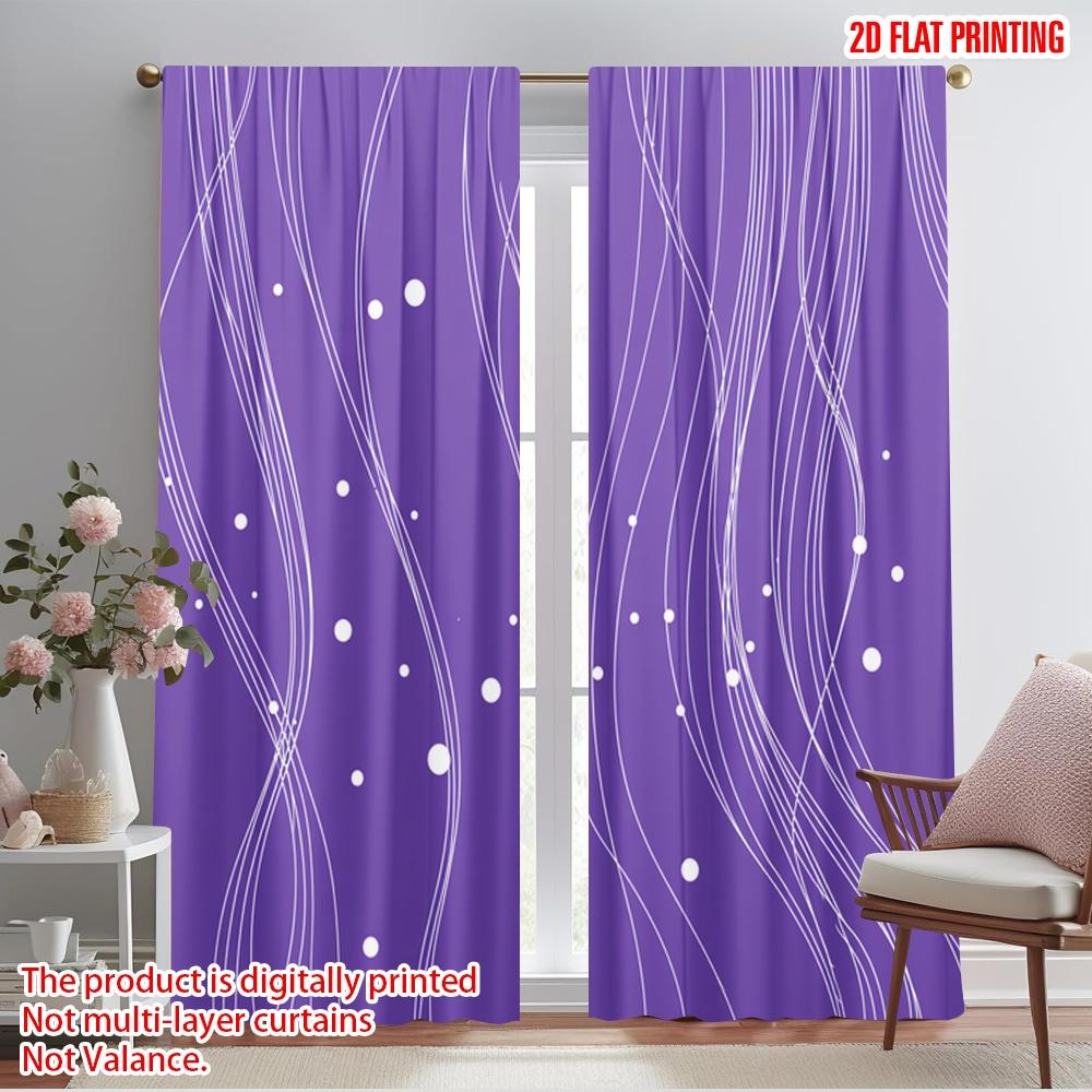 

2pcs,2D plane printing Light Filtering Curtains Flowing Lines and Dots Versatile 100% Polyester (without rod) Home Decor for 52.50×116.00 CM 2pcs