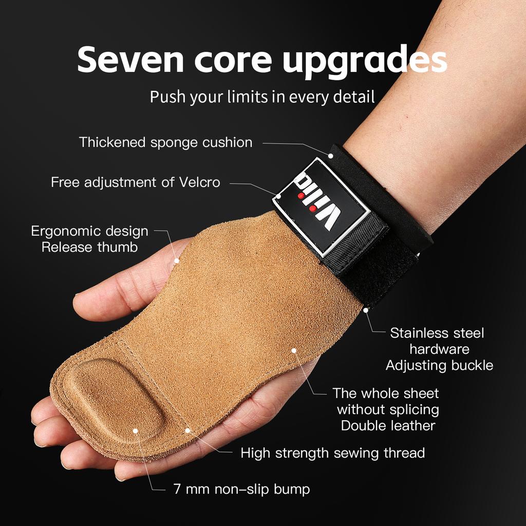 Xiaomi 2 Piece Leather Weight Lifting Training Gloves Palm Protection Women Men Fitness Sports Gymnastics Grips Pull Ups Weightlifting