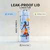 1PC Dancing African Ladies 750ml Color Plastic Sports Water Bottle Leakproof Flip Straw Lid Suitable for Sports Office Home Use