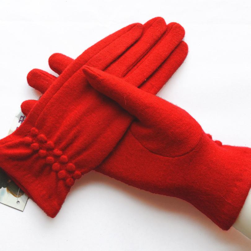 [BYSIFA] Winter Cashmere Wool Gloves Women New Soft Elegant Mittens Gloves Top Grade Thick Warm Touch Screen Ladies Gray Gloves