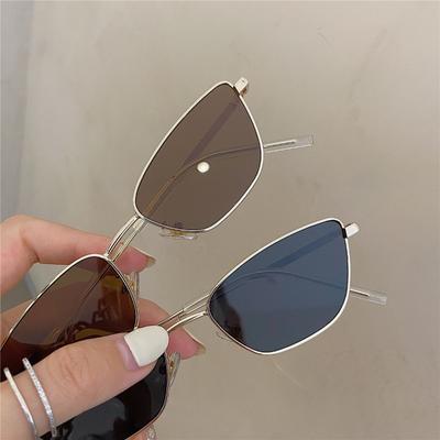 Brand Small Cat Eye Sunglasses Women Luxury Metal Frame Brown Sun Glasses Trendy Uv400 Eyewear Shades Vintage