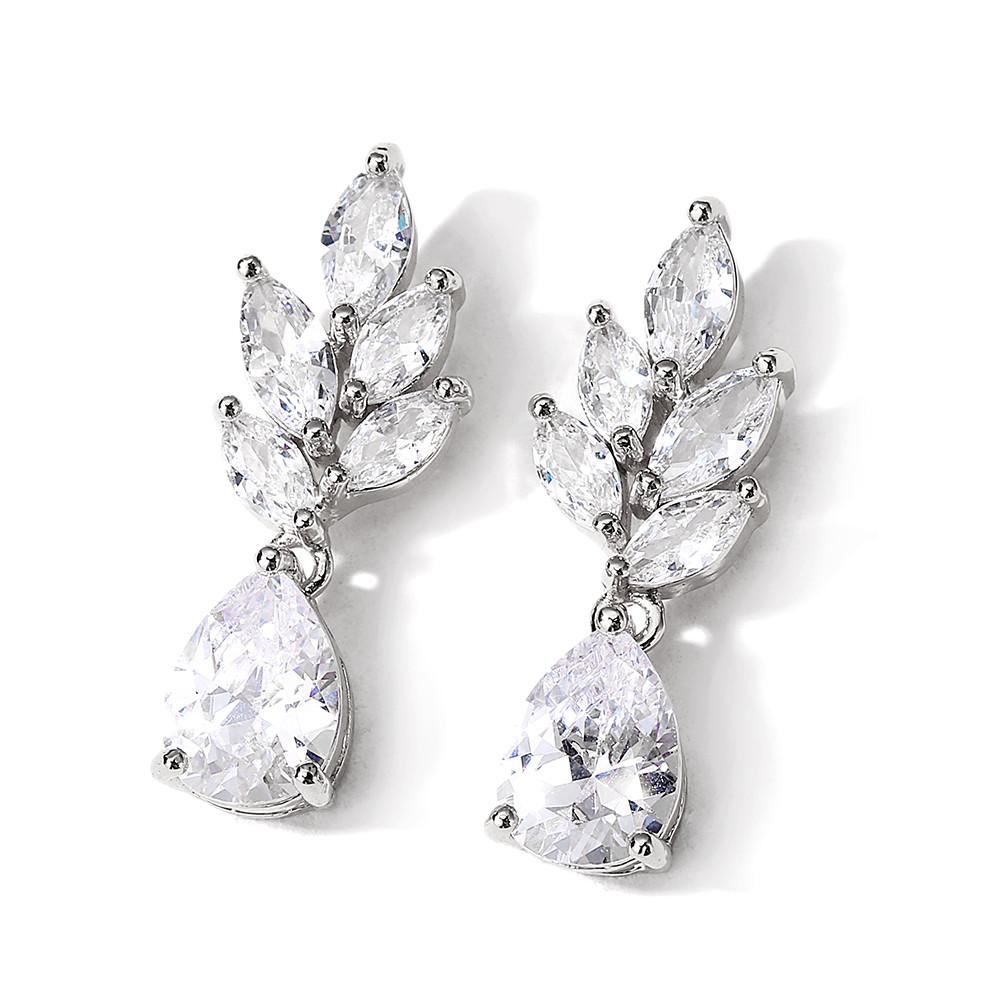 ZAKOL High Quality Luxury Clear Color Cubic Zirconia Stud Earrings for Women Exquisite Engagement Jewelry Birthday Gifts EP2968