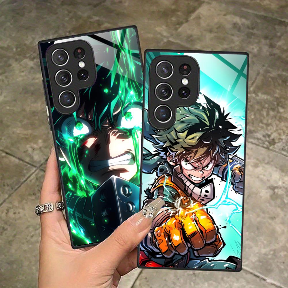 MHA Izuku Deku Mobile Phone Case for Samsung Galaxy S26 S25 S24 S23 S22 S21 S20 Note20 Plus FE Ultra Glass Colorful Cover Cover
