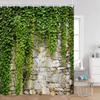 Green Vines Wall Shower Curtains Green Plants Greenery Bathroom Decorations Vintage Landscape Polyester Bath Curtains With Hooks