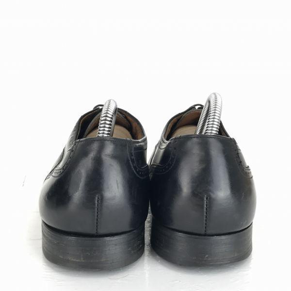 Vintage 80s-90s Made In USA Bostonian Leather Goodyear Welt Wingtip Dress Business Shoes Size 27.0cm Black(USED)