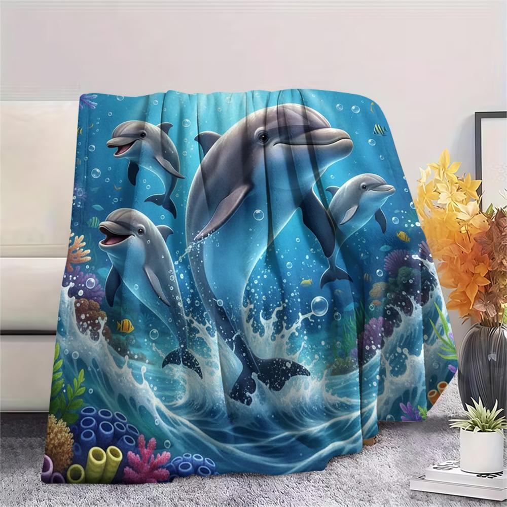 1Pc Cartoon Print Flannel Blanket, High Quality Comfortable for All Seasons, Home Decor, Warmth and Comfort, Perfect for Christmas Birthday Gift
