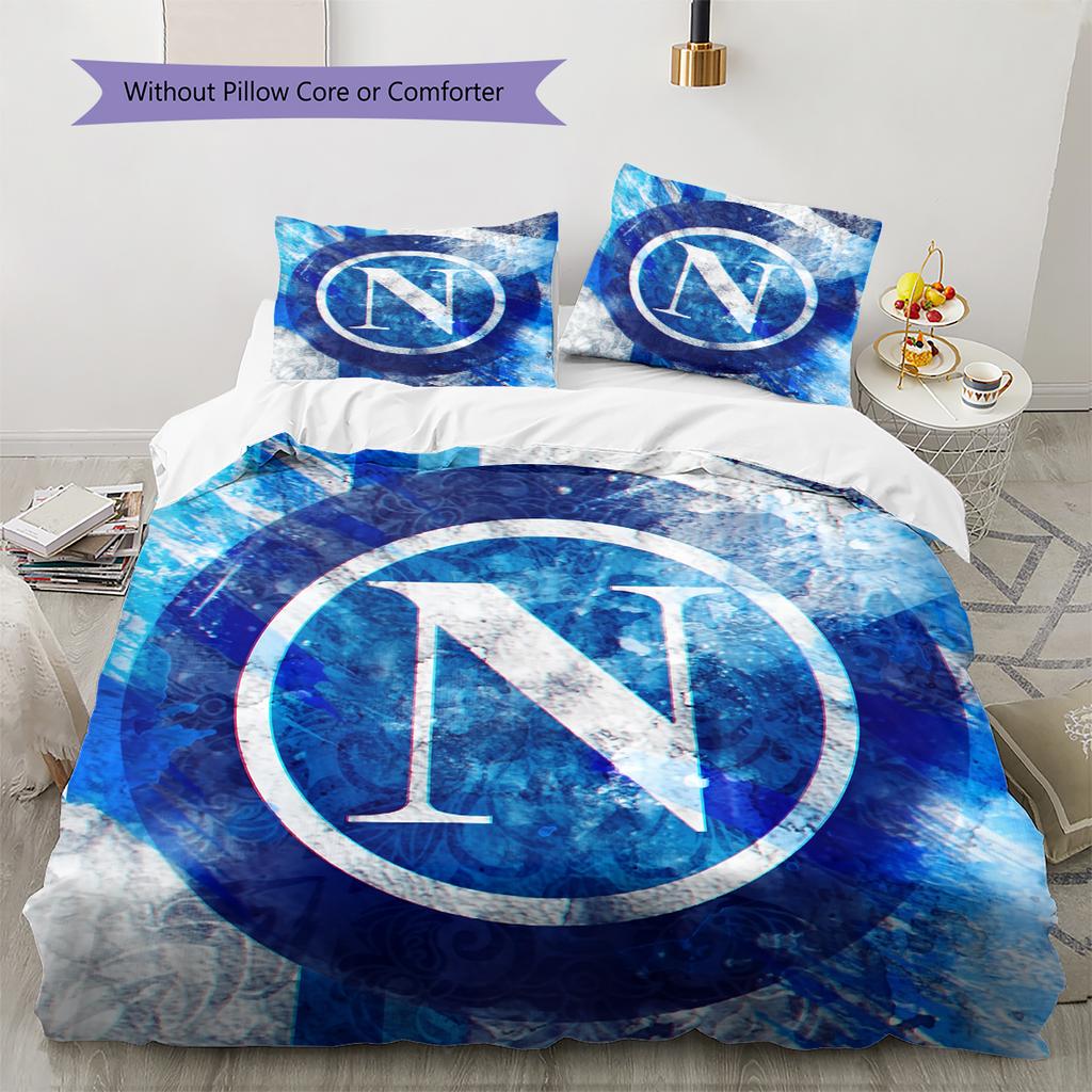Napoli Pattern Bedding Home Decoration Birthday Gift (1 * duvet cover + 2 * pillowcase, without core)