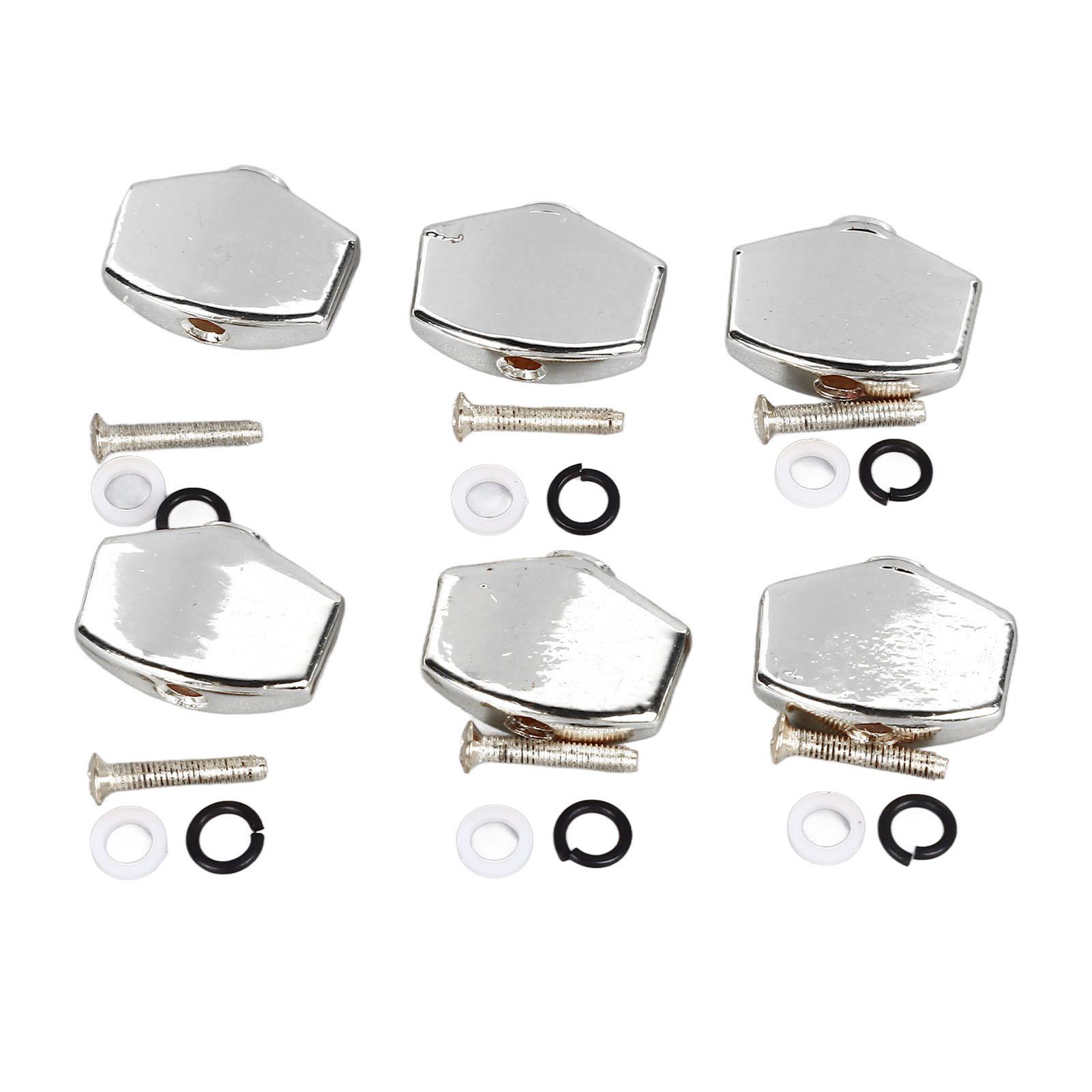 

6Pcs Guitar Tuning Peg Buttons Metal Stable Universal Tuner Buttons Replacement for Acoustic Electric Guitar серебряный