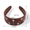 Punk Leather Headband Black and Red Wide Metal Rivets Headwear Versatile Hair Accessory Hollow Ring Hair Hoop Travel Shopping