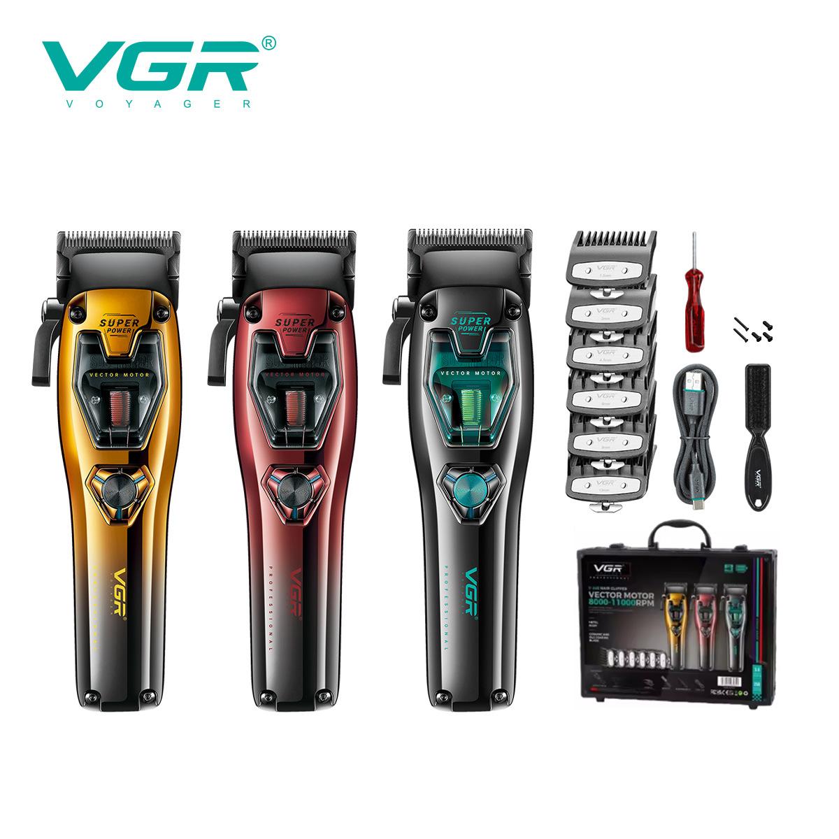 

VGR Professional Brushless Hair Clippers Rechargeable Hair Trimmer Oil Head Clipper Vector Motor 11000 RPM Haircut DLC Blade Clippers for Man V-668 V-668 A set