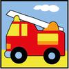 Children's Canvas Kit - MARGOT CANEVAS - Fire Truck - Sudan Canvas - 20x20 Cm - Complete Kit