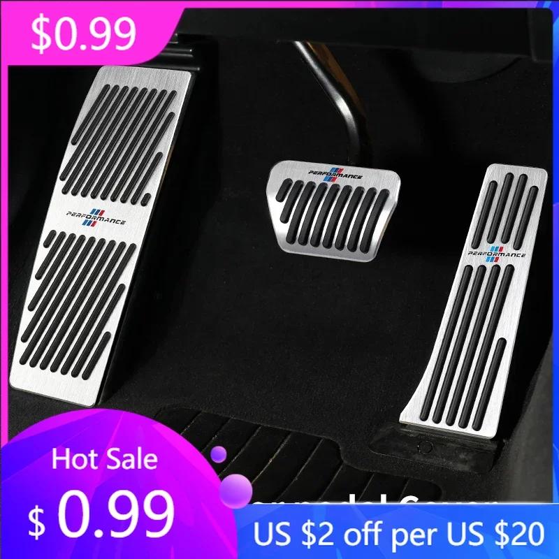 New Car Brake Foot Rest Pedal Cover Alloy Rubber Gas Pedal Protector For BMW X3 X5 M5 M3 E46 E90 E60 F10 E39 F30 E36 G30 E8