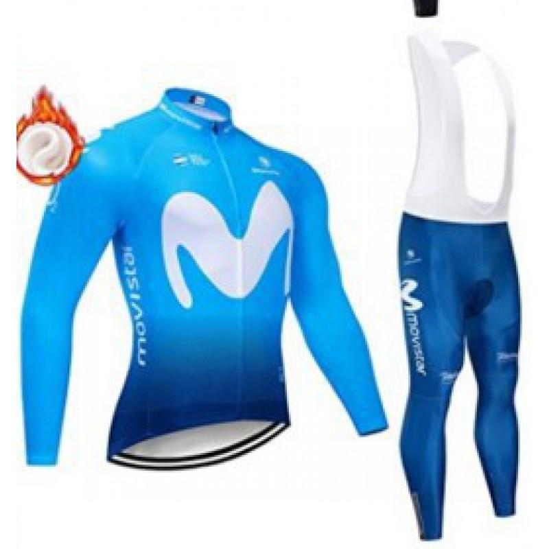 Winter Thermal Cycling Jersey Bib Pants Set Men Women Long Sleeve Fleece Warm Mountain Bike Outfit
