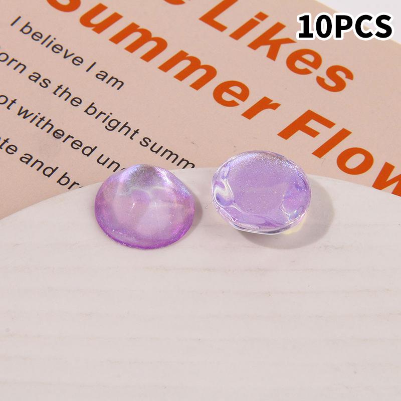 10pcs Glitter Geometry Rounds Cabochon Beads for Crafts DIY Resin Art Flatback Jewelry Making Embellishments