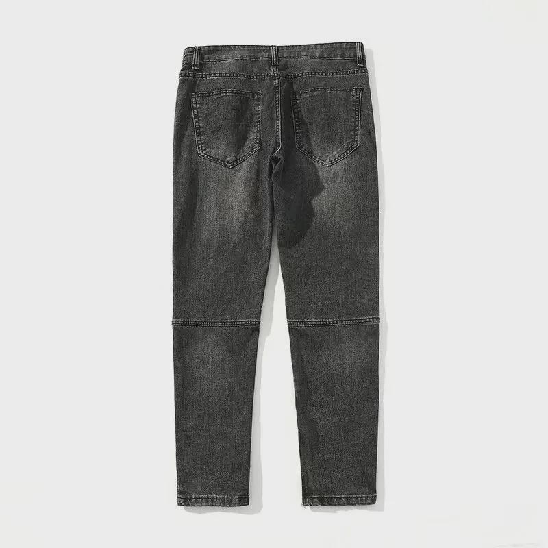 Men's Slim Fit Distressed Jeans - Autumn Washed Hip-Hop Style Straight Pants