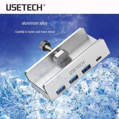 USB 3.0 Hub with Back Clip and Power Splitter - 1 To 4 Port Expansion Dock