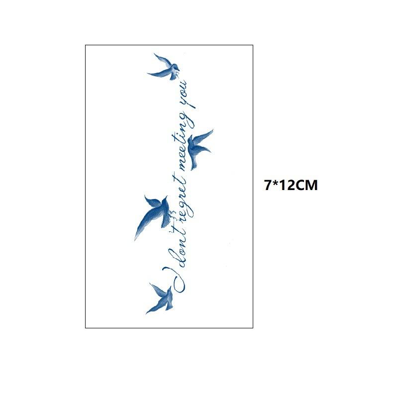 

Маленький узор бабочка морская волна хвост рыбы другая сторона цветок маленький свежий сок травяной имитация грудь вода переводная татуировка наклейка 7*12cm