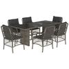 VidaXL Ensemble à Manger de Jardin avec Coussins 7 pcs, Table et Chaise de Terrasse, Meubles de Patio, Mobilier d'Extérieur, 3212060