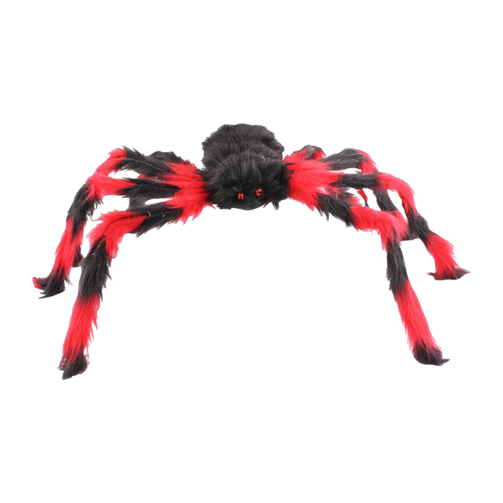 

75CM Colorful Giant Spider - Haunted House & Bar Horror Decor With Realistic Detailing For Halloween Parties One Size красный