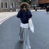 New down cotton clothes women's short waist thin cotton clothes jacket feeling big fur collar bread clothes women