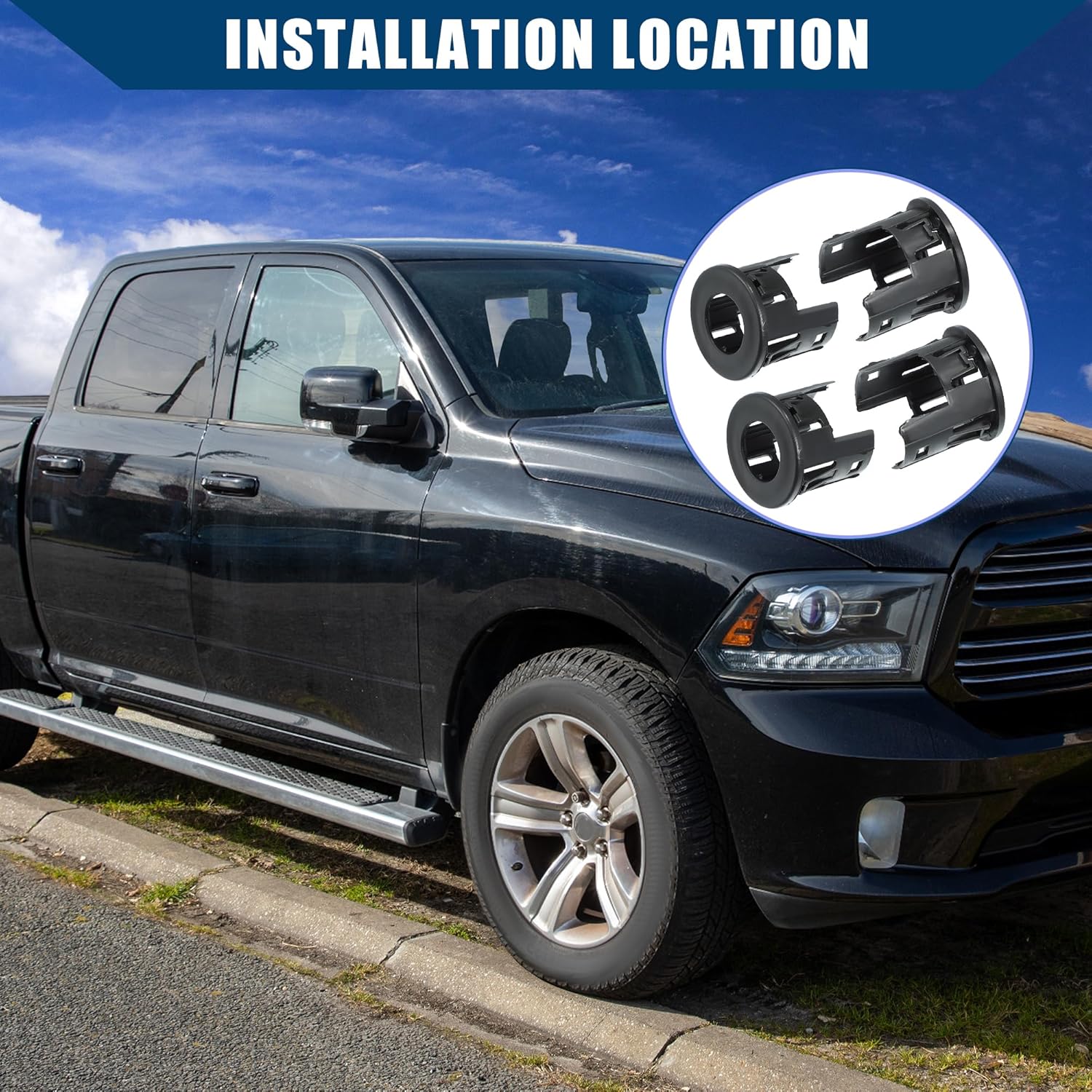 No.5LS52TZZAA / Parking Assist Sensor Bezels for Dodge for Ram 1500 2014-2018 / Front or Rear Backup Parking Aid Sensor Retainer Bracket/Durable