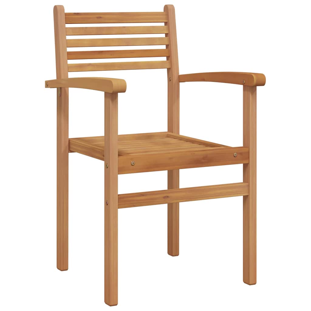 Chair Set of 4 Brown 56 X 55 X 90.5 Cm Solid Teak Wood
