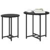 Side Table Set 2 Pcs Black Oak Look