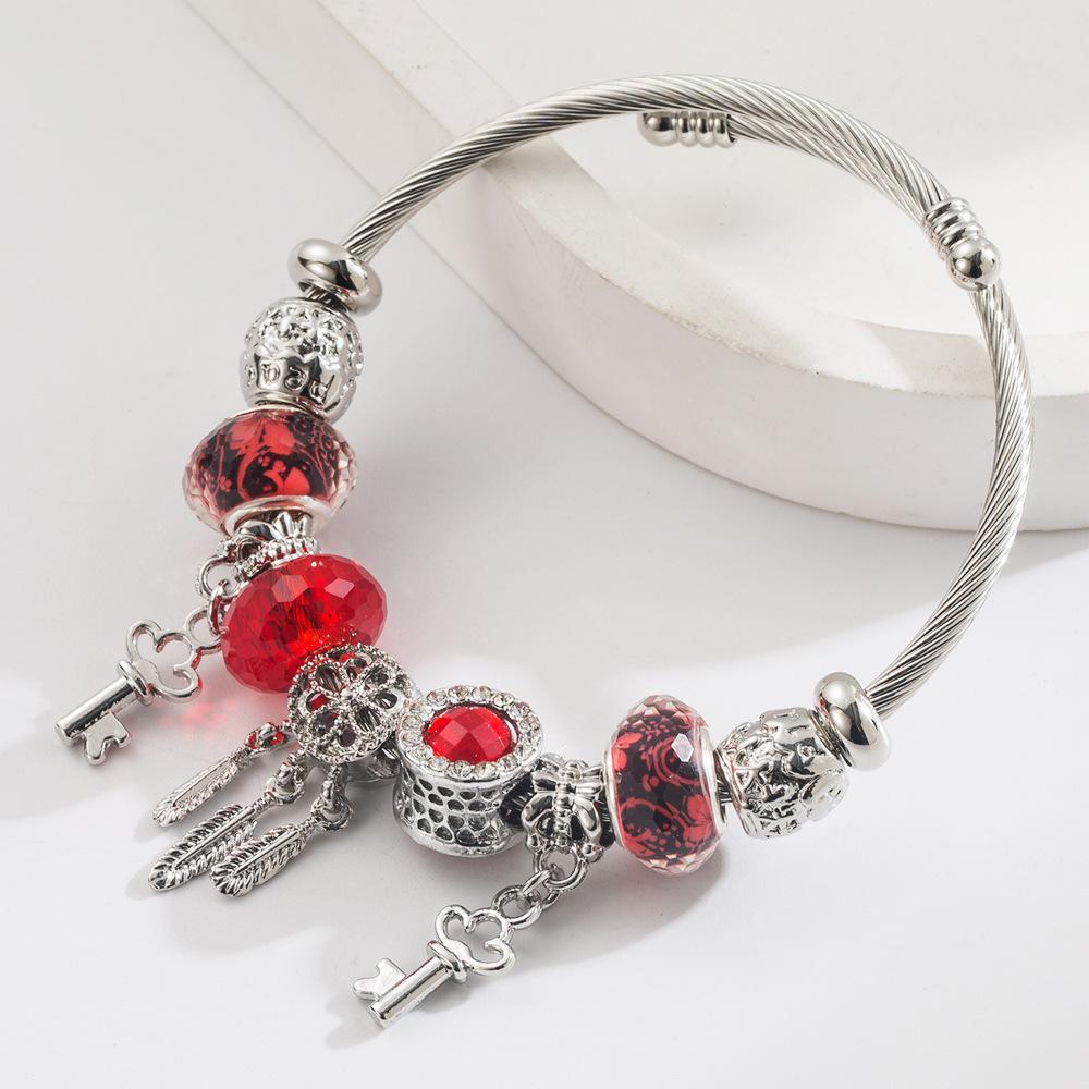 Dream Shop Key Pendant Bracelet for Women Trendy Fashion Versatile Adjustable Bangle