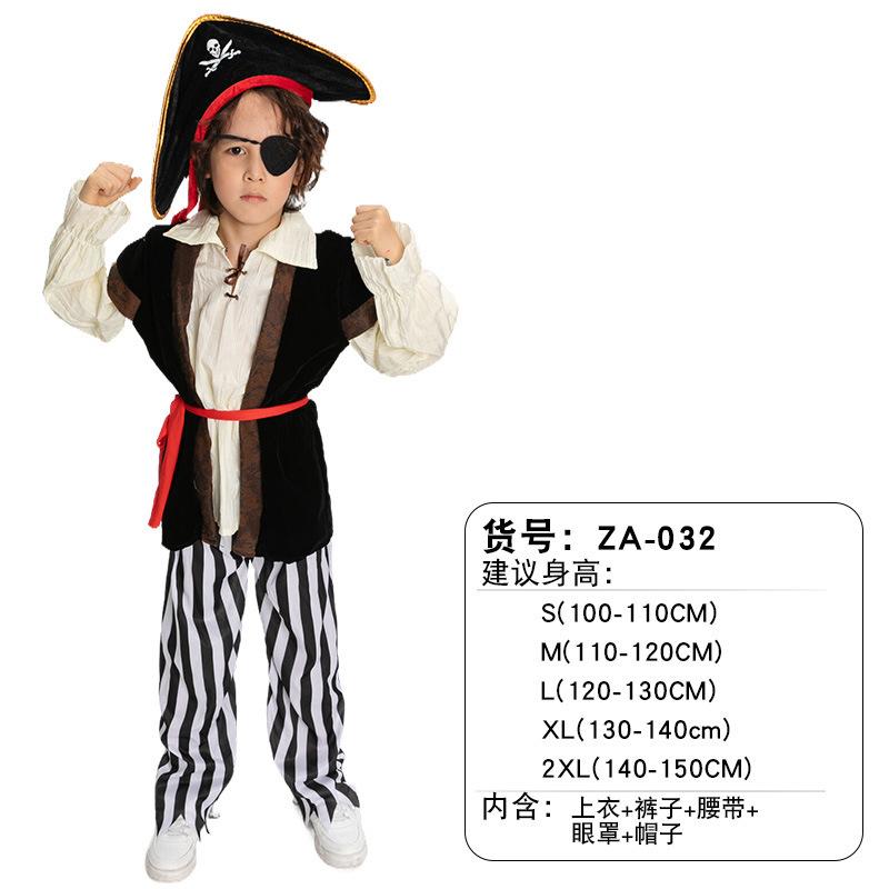 Halloween cos costumes children pirate clothes party costumes caribbean pirate captain jack dress up