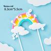 Double Layer Rainbow Balloon Cake Topper: Colorful Happy Birthday Decoration