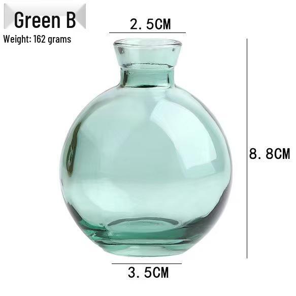 Lux Mini Colored Glass Vase Set for Hydroponic Flowers - Transparent Decorative Ornaments for Living Room